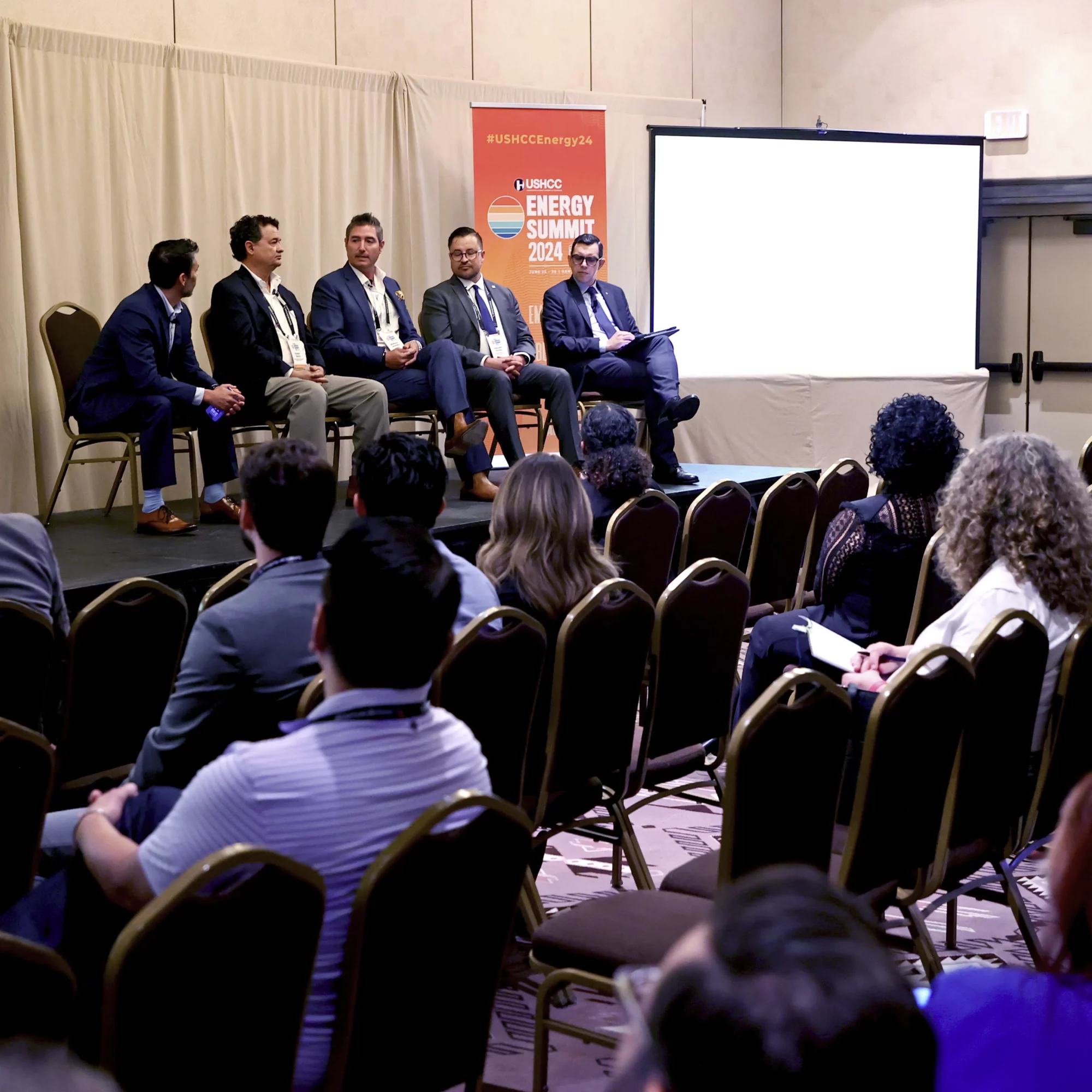 USHCC Energy Conference Attendees Talking On Stage